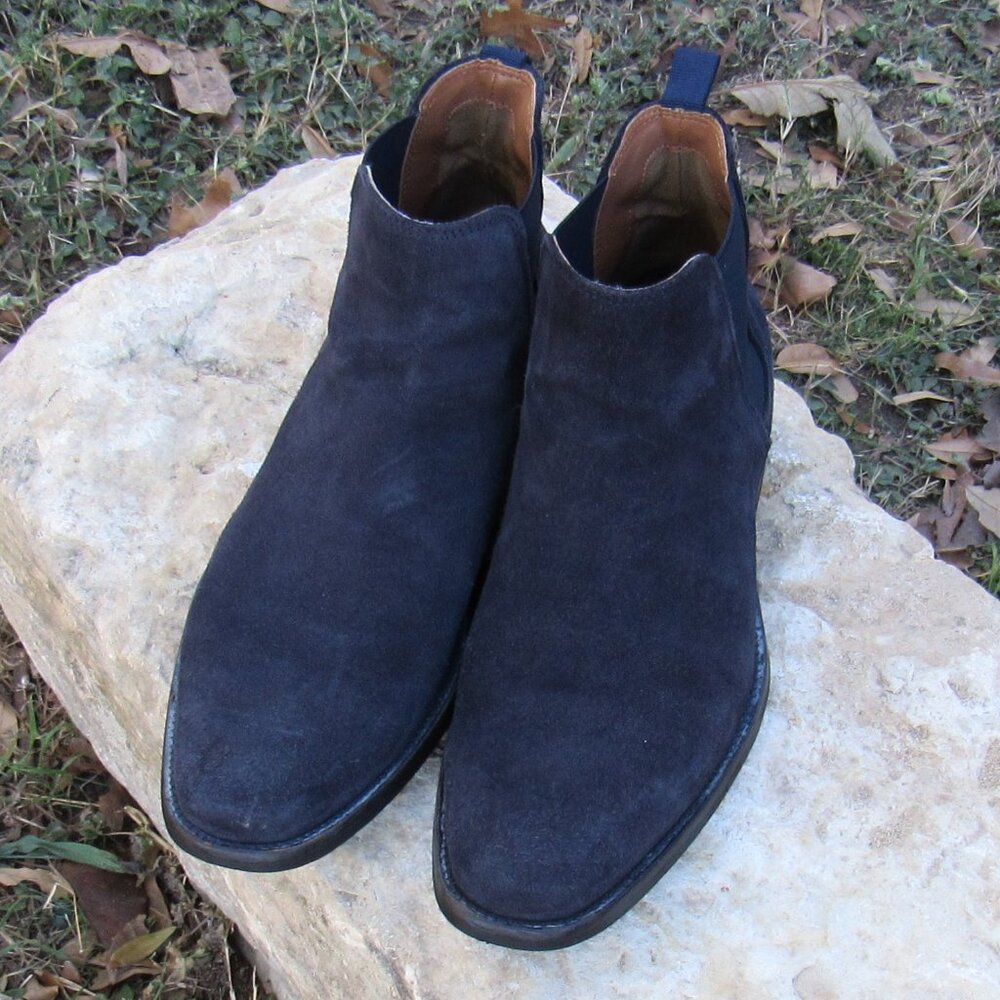 Aldo Men's Vianello Suede Chelsea Boots Size 9  - Navy Closed Square Toe Slip On - Picture 10 of 10